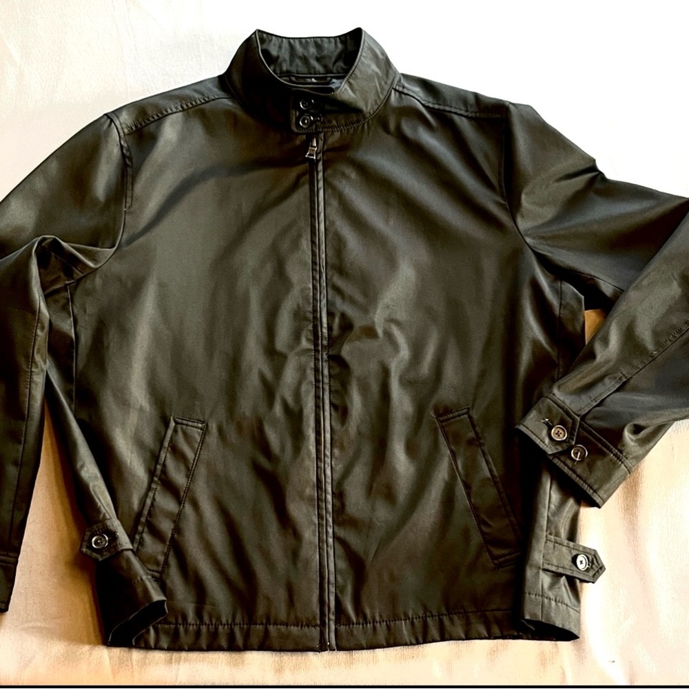 Banana Republic Men's Black Fabric Lined Windbreaker/Rain Jacket Sz XL